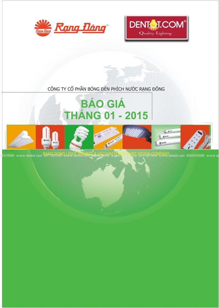 Catalog báo giá đèn rạng đông 2015