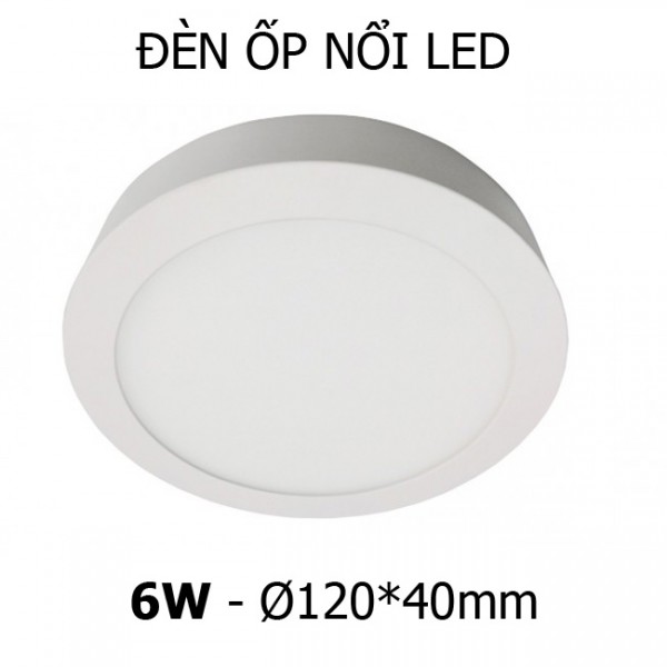 Đèn ốp nổi trần tường LED 6W tròn
