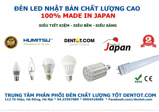 Đèn LED Nhật Bản HUMITSU PHÂN PHỐI BỞI HỆ THỐNG DENTOT.COM