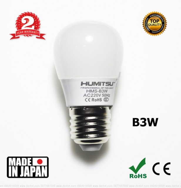 Đèn led Nhật Bản Humitsu- HMS-B3W. Made in Japan, Sản xuất tại Nhật Bản