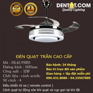 Quạt trần đèn LED cao cấp DTHL42-951BS