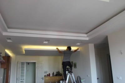 Căn hộ 120m2 3 phòng ngủ 1 phòng khách lắp đèn hắt âm trần thạch cao hết 1,2 triệu